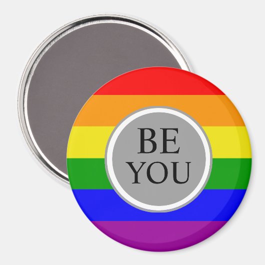 Gay Pride Flag Sei du Magnet (Vorderseite/Rückseite)