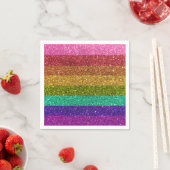 Gay Pride Flag Streifen Regenbogen Glitzer LGBTQIA Serviette (Beispiel)