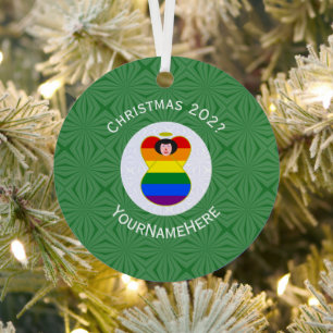 Gay Pride Flag Weihnachtsangel Jahr Ornament Aus Metall