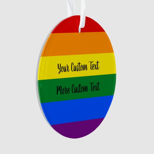 Gay Pride flag with text Ornament (Vorderseite)