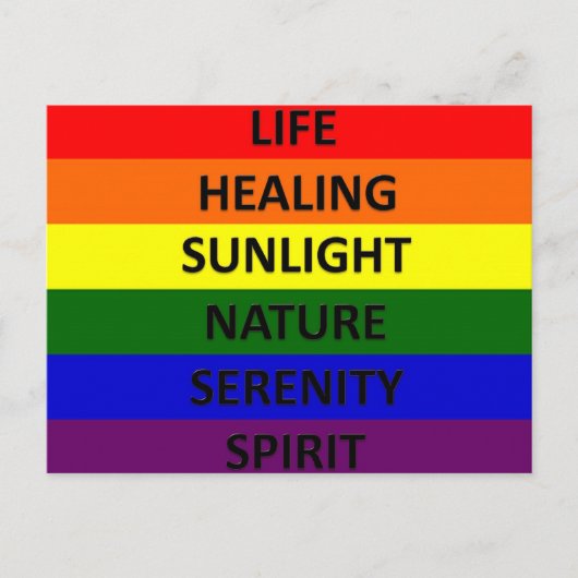 Gay Pride-Flagge mit Bedeutung Postkarte (Vorderseite)