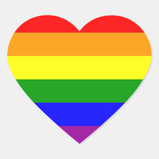 Gay Pride-Flagge / Regenbogenflagge Herz-Aufkleber