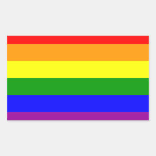 Gay Pride-Flagge / Regenbogenflagge Rechteckiger Aufkleber