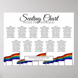 Gay Pride Flags 11 Tabelle Hochzeitssatellite Poster