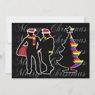 Gay Pride Frohe Weihnachtsschwanzjungen und Bäume Feiertagskarte