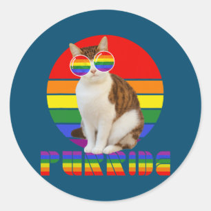 Gay Pride für Frauen LGBT Daddy Cat Liebhaber von Runder Aufkleber