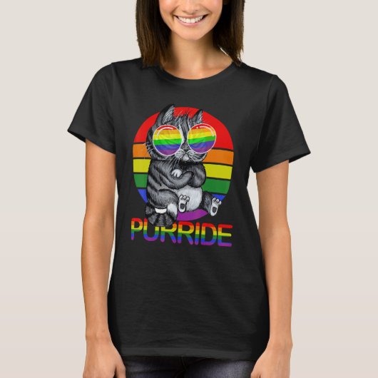 Gay Pride für Frauen Lgbt Daddy Cat Purrid T-Shirt (Vorderseite)