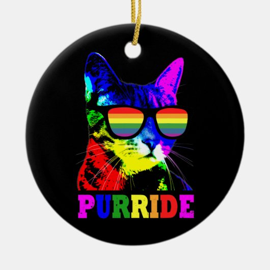 Gay Pride für Männer LGBT Daddy Cat Gift Keramik Ornament (Vorne)