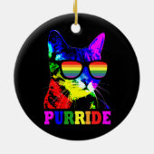 Gay Pride für Männer LGBT Daddy Cat Gift Keramik Ornament (Hinten)