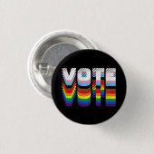 Gay Pride für Regenbogentypografie Button (Vorne & Hinten)