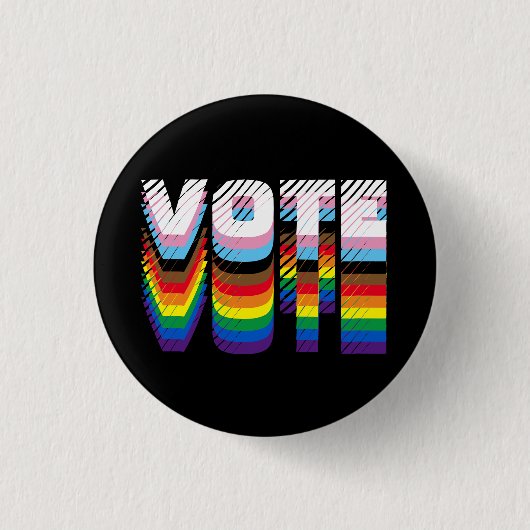 Gay Pride für Regenbogentypografie Button (Vorderseite)