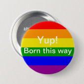 Gay Pride geboren auf diese Weise Rainbow Flag Button (Vorne & Hinten)