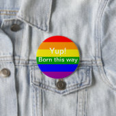 Gay Pride geboren auf diese Weise Rainbow Flag Button (Beispiel)