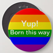 Gay Pride geboren auf diese Weise Rainbow Flag Button (Vorne & Hinten)