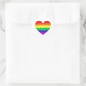 Gay Pride Geometric Rainbow Heart LGBT Liebe Runder Aufkleber (Tasche)