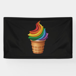 Gay Pride Geschenk LGBT Rainbow Ice Creme Banner