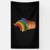 Gay Pride Geschenk LGBT Rainbow Ice Creme Banner (Vertikal)