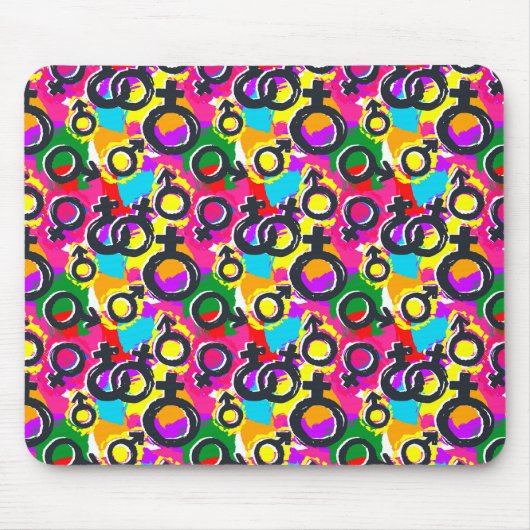 Gay Pride Geschlecht Neon Muster Mousepad (Vorne)