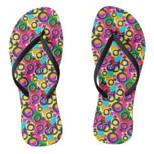 Gay Pride Geschlecht Neonmuster Badesandalen