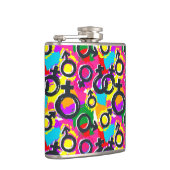 Gay Pride Geschlecht Neonmuster Flachmann (Rechts)