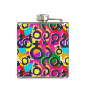 Gay Pride Geschlecht Neonmuster Flachmann (Rückseite)