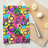 Gay Pride Geschlecht Neonmuster Geschirrtuch (Viertel Falte)