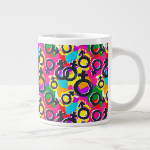 Gay Pride Geschlecht Neonmuster Jumbo-Tasse