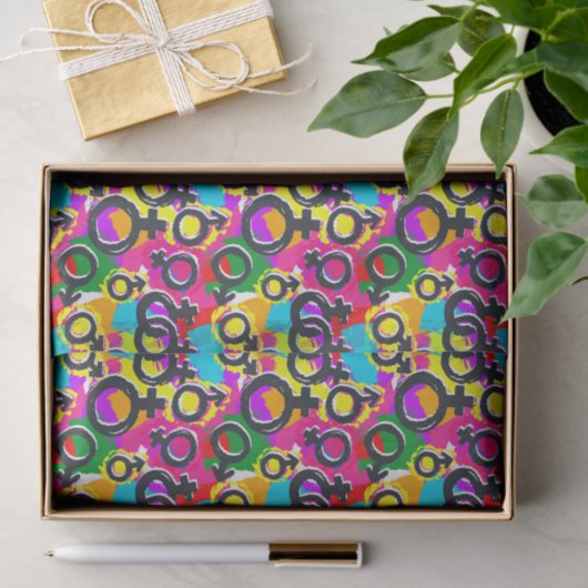 Gay Pride Geschlecht Neonmuster Seidenpapier (Geschenk)