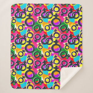Gay Pride Geschlecht Neonmuster Sherpadecke