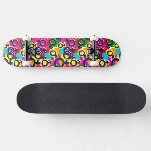 Gay Pride Geschlecht Neonmuster Skateboard (Horizontal)