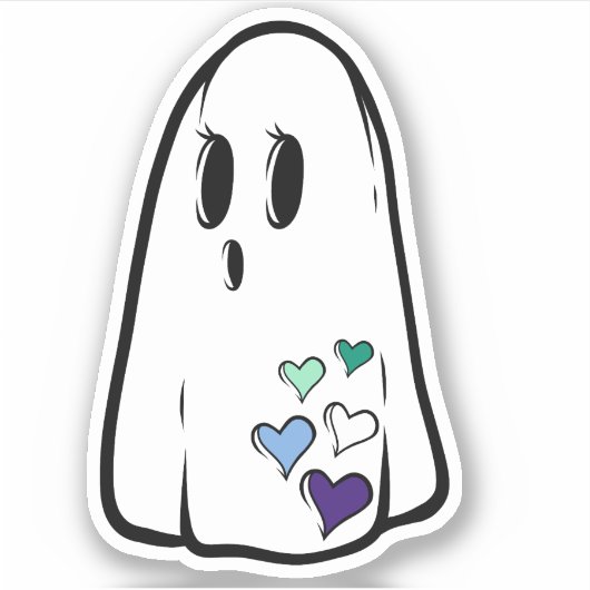Gay Pride Ghost Aufkleber (Vorderseite)