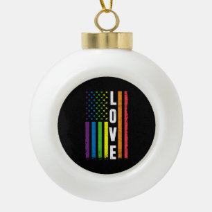 Gay Pride gibt Männern LGBT Rainbow Flag Gay Lo Keramik Kugel-Ornament