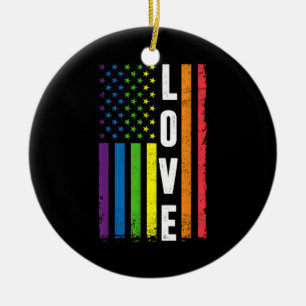 Gay Pride gibt Männern LGBT Rainbow Flag Gay Lo Keramik Ornament