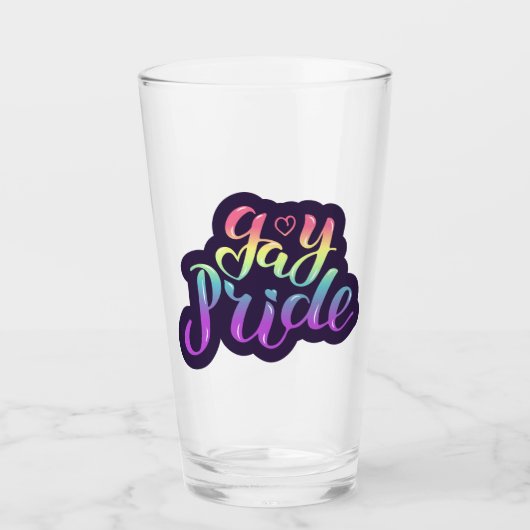 Gay Pride Glas (Vorderseite)