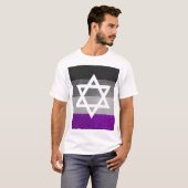 Gay Pride Glitzer Asexual Jewish Star of David T-Shirt (Vorne ganz)