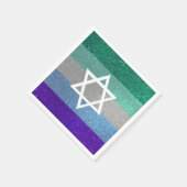 Gay Pride Glitzer Bar Mitzvah Jüdischer Star von D Serviette (Ecke)
