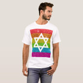 Gay Pride Glitzer LGBTQIA Jüdischer Star von David T-Shirt (Vorne ganz)