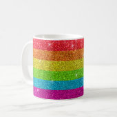 Gay Pride Glitzer Rainbow Strips LGBTQ Gleichheit Kaffeetasse (Vorderseite Links)