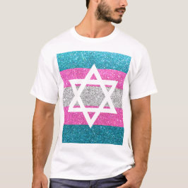 Gay Pride Glitzer Transexual Jewish Star of David T-Shirt