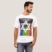 Gay Pride Glitzer Transexual Jewish Star of David T-Shirt (Vorne ganz)