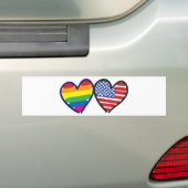 GAY-PRIDE-HEART-AND-FLAG AUTOAUFKLEBER (Auf Auto)