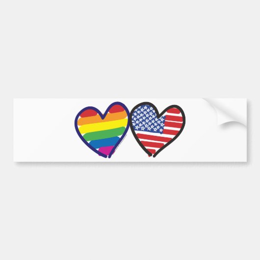 GAY-PRIDE-HEART-AND-FLAG AUTOAUFKLEBER (Vorne)