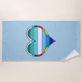 Gay Pride Heart Beach Handtuch (Vorderseite)