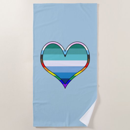 Gay Pride Heart Beach Handtuch (Vorderseite)