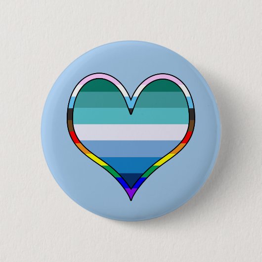 Gay Pride Heart Button (Vorderseite)