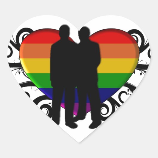 Gay Pride Heart for Men Herz-Aufkleber (Vorderseite)