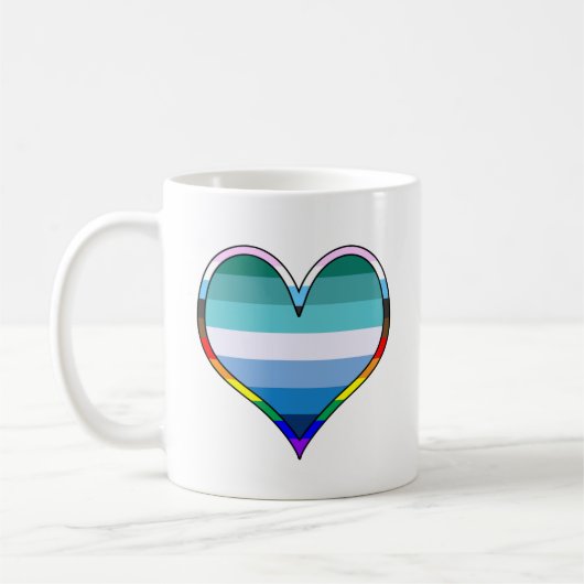 Gay Pride Heart Kaffeetasse (Links)