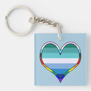 Gay Pride Heart Keychain Schlüsselanhänger