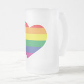 Gay Pride Heart Mattglas Bierglas (VorderseiteRechts)