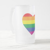 Gay Pride Heart Mattglas Bierglas (Vorderseite Links)